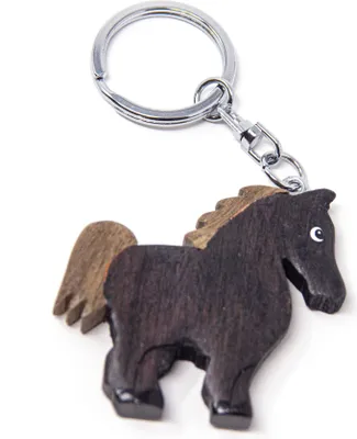 Produktbild von Schlüsselanhänger aus Holz - Pferd schwarz