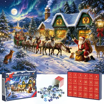 Zdjęcie produktu dla Puzzle Kalendarz Adwentowy 2026 24 Pudełka po 1008 Elementów Puzzle Kalendarz Adwentowy
