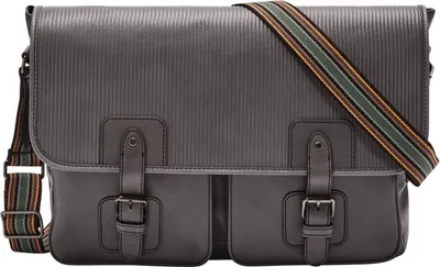 Produktbild von FOSSIL Leder Laptoptasche Businesstasche mit Laptopfach Greenville Messenger Lead Gray grau