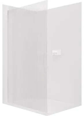 Obrázek produktu pro Sprchová zástěna Walk-in Crystal L/P - 8 mm - bezvzpěrový systém - bílá matná, rýhované sklo - 150x200 cm