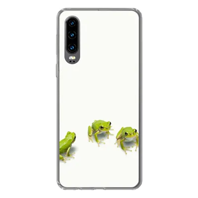 Produktbild von MuchoWow® Handyhülle Schutzhülle Hülle für Huawei P30 Frosch - Tiere - Grün Silikon Softcase Handy Hülle - Kartenbesitzer