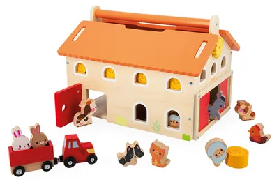Produktbild von Janod Bauernhof Holzspielzeug - Mein erster Bauernhof Set mit Zubehör