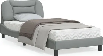 Immagine prodotto di Maison Exclusive - Struttura letto senza materasso "Hvar" grigio chiaro 90x190 cm in tessuto