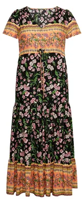 Produktbild von MERRO damen kleid - schwarz mehrfarbig, L