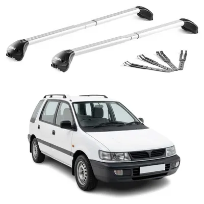 Image de Barres de toit pour Mitsubishi Space Wagon I 1991-1997 Gris Argenté 2 pièces ABE, productTiles.product.images.aiGenerated