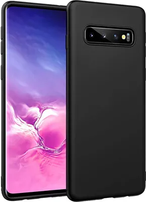 A black phone case is shown next to a smartphone.
