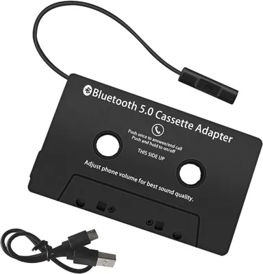 Bluetooth 5.0 Kassettenadapter für Autoradio, schwarz