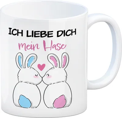 Produktbild von Ich liebe dich mein Hase Kaffeebecher mit küssendem Hasenpaar