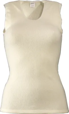 Produktbild von wobera Angora Damen-Unterhemd ohne Arm oder Tanktop oder Tanktop und 50% Angora, 30% Schurwolle und 20% Polyamid (Gr. M, Farbe: wollweiß)