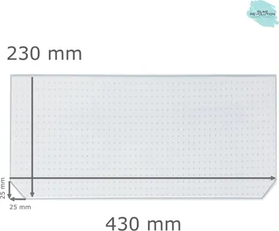 Produktbild von Kühlschrank Einlegeboden - Master Carré 4 mm - 2 abgeschrägte Ecken - (116,62 EUR / qm - Mindestbfl. 0,25 qm - Kantenb. 5,35 EUR / lfm - Eckenb. 1,00 EUR / Stck.) - 430 mm x 230 mm