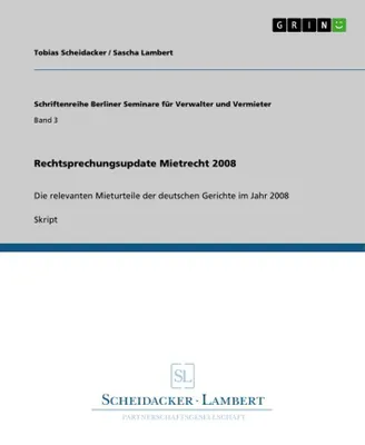 Produktbild von Rechtsprechungsupdate Mietrecht 2008