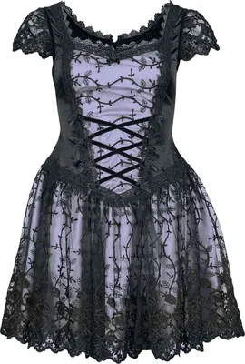Produktbild von Sinister Gothic Kurzes Kleid Damen Gothic Short Dress schwarz/lila XL