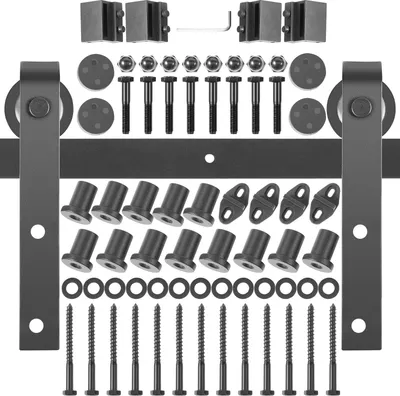 Produktbild von VEVOR Schiebetürbeschlag 487cm Schiebetürsystem 150kg Tragfähigkeit Schiebetüren Komplettset Passend für Türstärke von 35 bis 45mm max. Türbereite 244cm Ideal für Schlafzimmer Ankleidezimmer Garagen