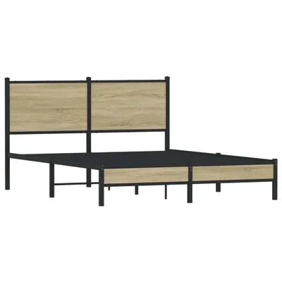 Produktbild von vidaXL Metallbett ohne Matratze Sonoma-Eiche 140x200 cm