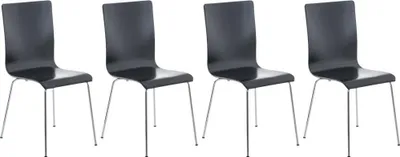 Immagine prodotto di set di 4 sedie per visitatori - Sedie da attesa - Comfort ergonomico | Colore: Nero
