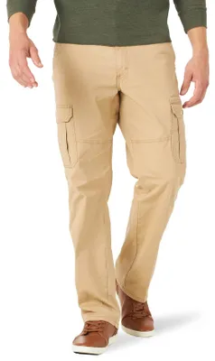 Obrázek produktu pro Pánské kalhoty Wrangler Authentics, volný střih, elastický materiál, cargo provedení, barva: Travertine Rips