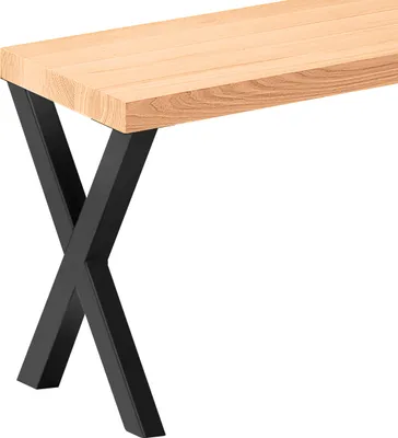Produktbild von LAMO Manufaktur Sitzbank Esszimmer Holzbank 30x100x47cm, Möbelfüße Design  Schwarz / Natur