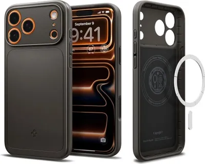 Produktbild von Spigen Thin Fit (MagFit), Cover, Apple, iPhone 17 Pro, 16 cm (6.3"), Dunkles Grau