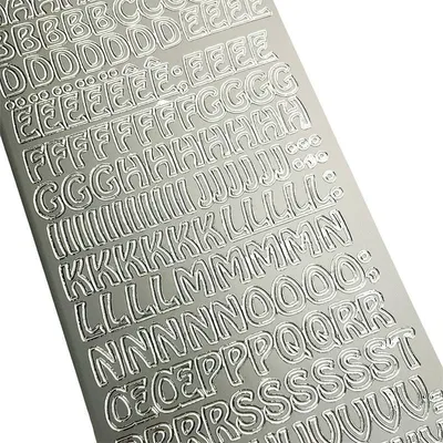 Produktbild von Dekorativer Aufkleber - silberne Buchstaben
