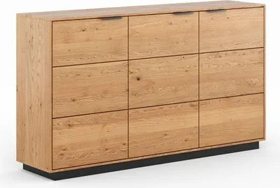 Produktbild von Kommode Tirano Sideboard 154x39x84cm 3-türig Massivholz geölt Farbe wählbar,Eiche Natur