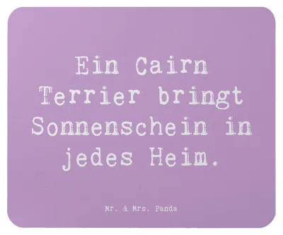 Produktbild von Mr. & Mrs. Panda Mauspad Spruch Cairn Terrier Glück - Lavendeltraum - Geschenk, Hunderassen Beschreibung, loyal, Abenteuer, schottische Hunderasse, Mouse Pad, Mousepad