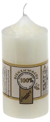 Produktbild von 100% Bienenwachs Stumpenkerze "Struktur" Weiß 120 x Ø 55 mm