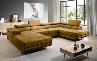 Produktbild von FurMeb24 - Ecksofa MANDANA U - LINKE SEITE , Sofa mit  Bettk€sten und Schlaffunktion - Kronos 01