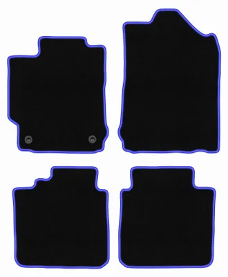 Produktbild von Fußmatten Velours Schwarz/Blau für Toyota Camry VIII XV50 2011-2018 Set 4-tlg