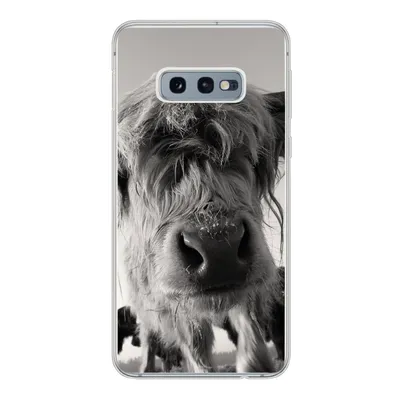 Produktbild von MuchoWow® Handyhülle Schutzhülle Hülle für Samsung Galaxy S10e Schottischer Highlander - Schwarz - Weiß - Tiere Silikon Softcase Handy Hülle - Handy
