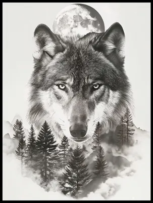 Produktbild von Plakat 60x80cm Wolfgeist des Waldes
