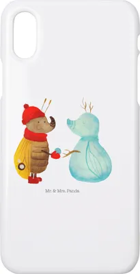 Produktbild von Mr. & Mrs. Panda Iphone 10 Handyhülle Nachtfalter Schneemann - Weiß - Geschenk, Hülle, Winter, Weihnachten, Schnee, Cover, Weihnachtsgruß, Handy, X