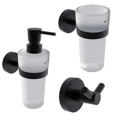 Image de Set de salle de bain Nimco Unix noir UNC set-31W-T-90