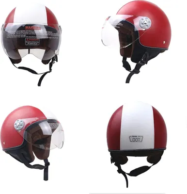 Obrázek produktu pro DOT Helmet kůže kryt Scooter Vintage Red and white L