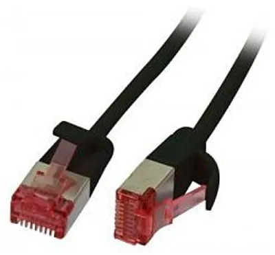 Obrázek produktu pro Patch kabel RJ45, CAT6 250Mhz, 0,25m černý, U/FTP, tenký kulatý d=3,6mm