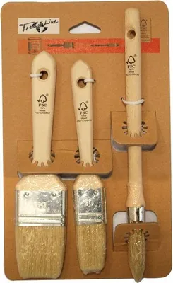Produktbild von TrendLine Lackierpinsel-Set 3-teilig 15 mm, 40 mm, 50 mm hell