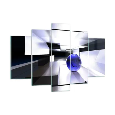 Produktbild von Bilder auf glas - Grafik kugel geometrie - 150x100cm - Glasbilder - Wandbilder - Kunstdruck - zum Aufhängen bereit - Wanddekoration aus Glas - Glas Bilder - Wandbild auf Glas - GEA150x100-2368