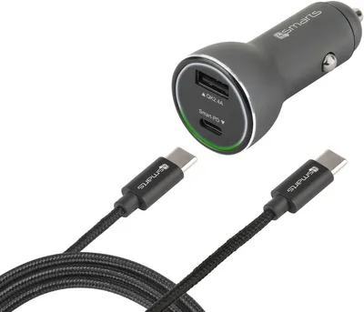 Image de 4smarts Kit de charge rapide pour voiture iPD pour smartphones avec USB Type-C | Câble de charge