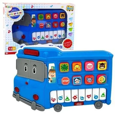 Zdjęcie produktu dla Pianinko edukacyjne Autobus dla dzieci niebieskie