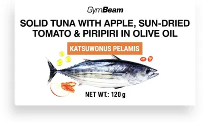 Produktbild von GymBeam - Thunfisch in Olivenöl mit Apfel, sonnengetrockneter Tomate und Piripiri, 120 g