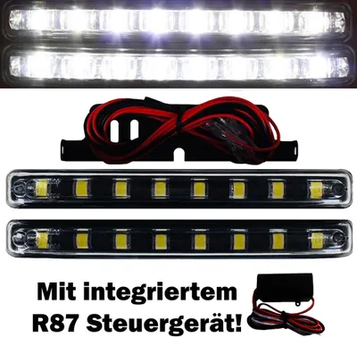 LED Tagfahrleuchten Tagfahrlicht SCHWARZ E4 R87 Modul INTEGRIERT viele Fahrzeuge – Produktansicht 2