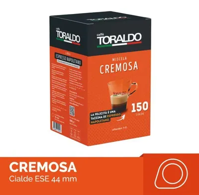 Produktbild von caffe TORALDO MISCELA CREMOSA 44mm ESE System Kaffee Pads 150 Stück a 7,2 g