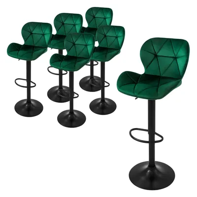 Produktbild von ML-Design 6er Set Barhocker Tresenhocker 360° drehbar, Gepolsterter Barstuhl mit Rückenlehne und Fußstütze, 59-79 cm