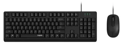 Produktbild von Rapoo NX1500, Kabelgebunden, USB, Scherenschalter, QWERTZ, Schwarz, Maus enthalten