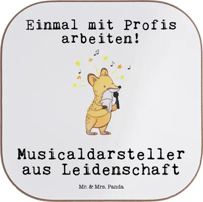 Produktbild von Mr. & Mrs. Panda Untersetzer für Gläser Musicaldarsteller Leidenschaft - Weiß - Geschenk, Coaster, gläseruntersetzer, Tischuntersetzer, Tasse