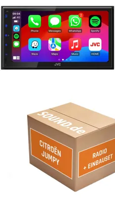 Produktbild von Autoradio Einbaupaket JVC KW-M passend für Citroën Jumpy III (seit 2016) | CarPlay Wireless Android Auto Wireless