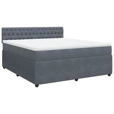 Produktbild von Boxspringbett mit Matratze Dunkelgrau 180x200 cm Samt