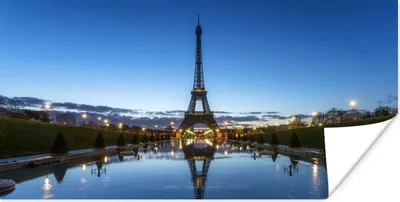 Produktbild von MuchoWow® Poster Der Eiffelturm am Abend bei sehr klarem Himmel in Paris 160x80 cm - Foto Poster