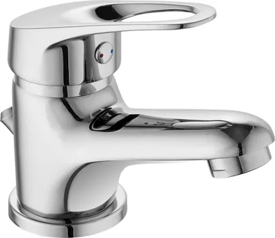 A chrome-finished single-lever faucet for a washbasin, presented on a white background.