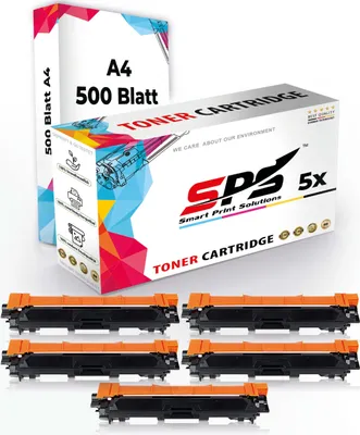 Produktbild von Druckerpapier A4 + 5x Multipack Set Kompatibel für Brother DCP-9015  (TN-245C, TN-245M, TN-245Y, TN-241BK) Toner