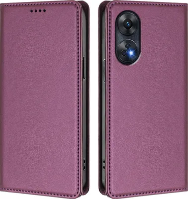 Image de Etui en cuir pour Oppo Reno8 T 4G, étui magnétique en cuirPolyuréthaneavec support Violet